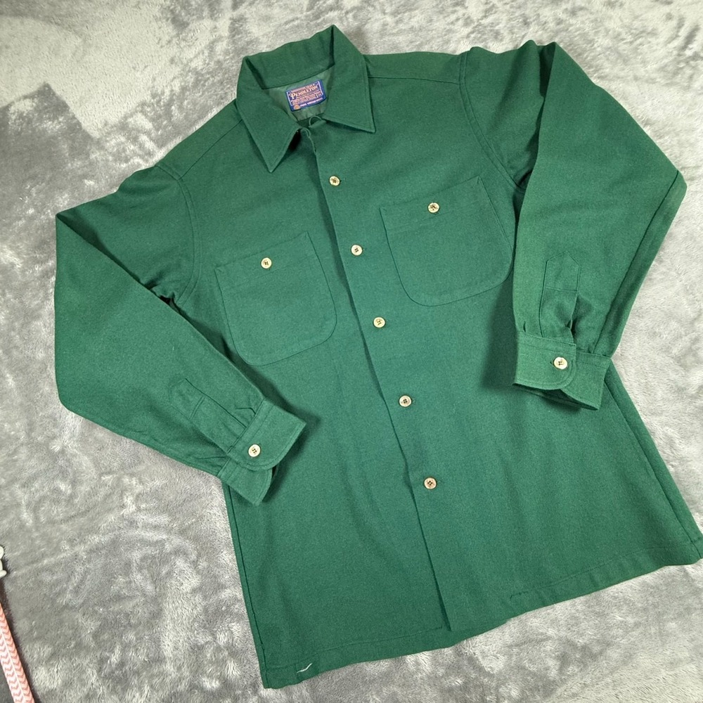 PENDLETON Green Virgin Wool Heavyweight Men's SZ M Shacket Shirt Jacket